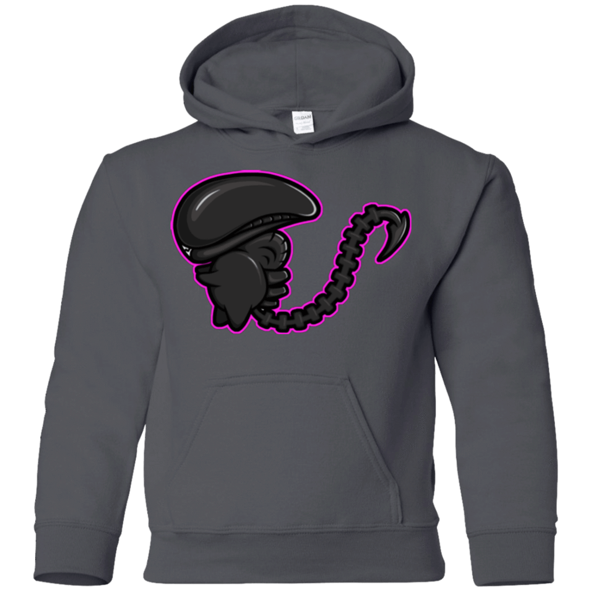 Sweatshirts Charcoal / YS Super Cute Alien Youth Hoodie