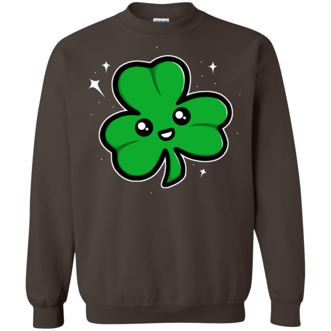 Sweatshirts Dark Chocolate / Small Super Cute Shamrock Crewneck Sweatshirt
