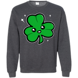 Sweatshirts Dark Heather / Small Super Cute Shamrock Crewneck Sweatshirt