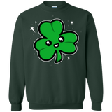 Sweatshirts Forest Green / Small Super Cute Shamrock Crewneck Sweatshirt