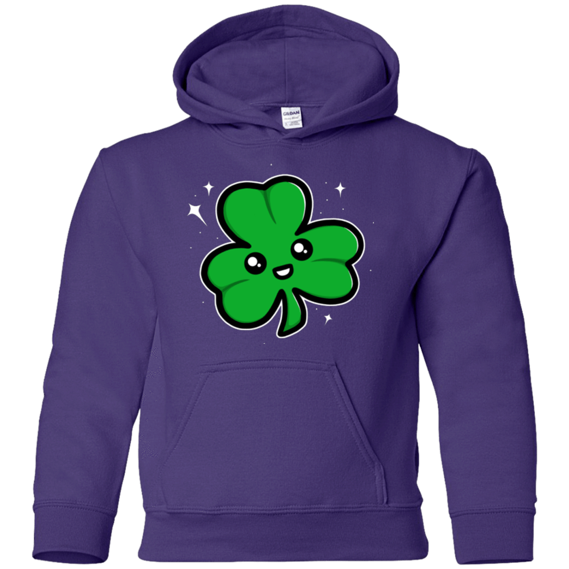 Sweatshirts Purple / YS Super Cute Shamrock Youth Hoodie