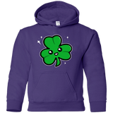 Sweatshirts Purple / YS Super Cute Shamrock Youth Hoodie