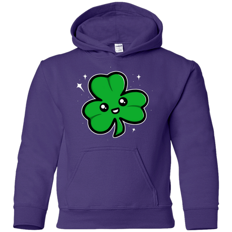 Sweatshirts Purple / YS Super Cute Shamrock Youth Hoodie