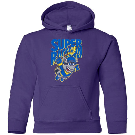 Sweatshirts Purple / YS Super Racoon Thief Youth Hoodie