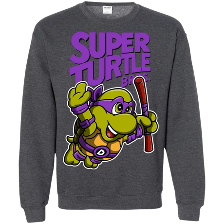 Sweatshirts Dark Heather / Small Super Turtle Bros Donnie Crewneck Sweatshirt