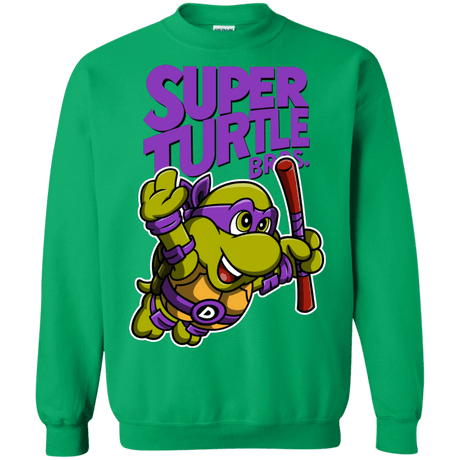 Sweatshirts Irish Green / Small Super Turtle Bros Donnie Crewneck Sweatshirt