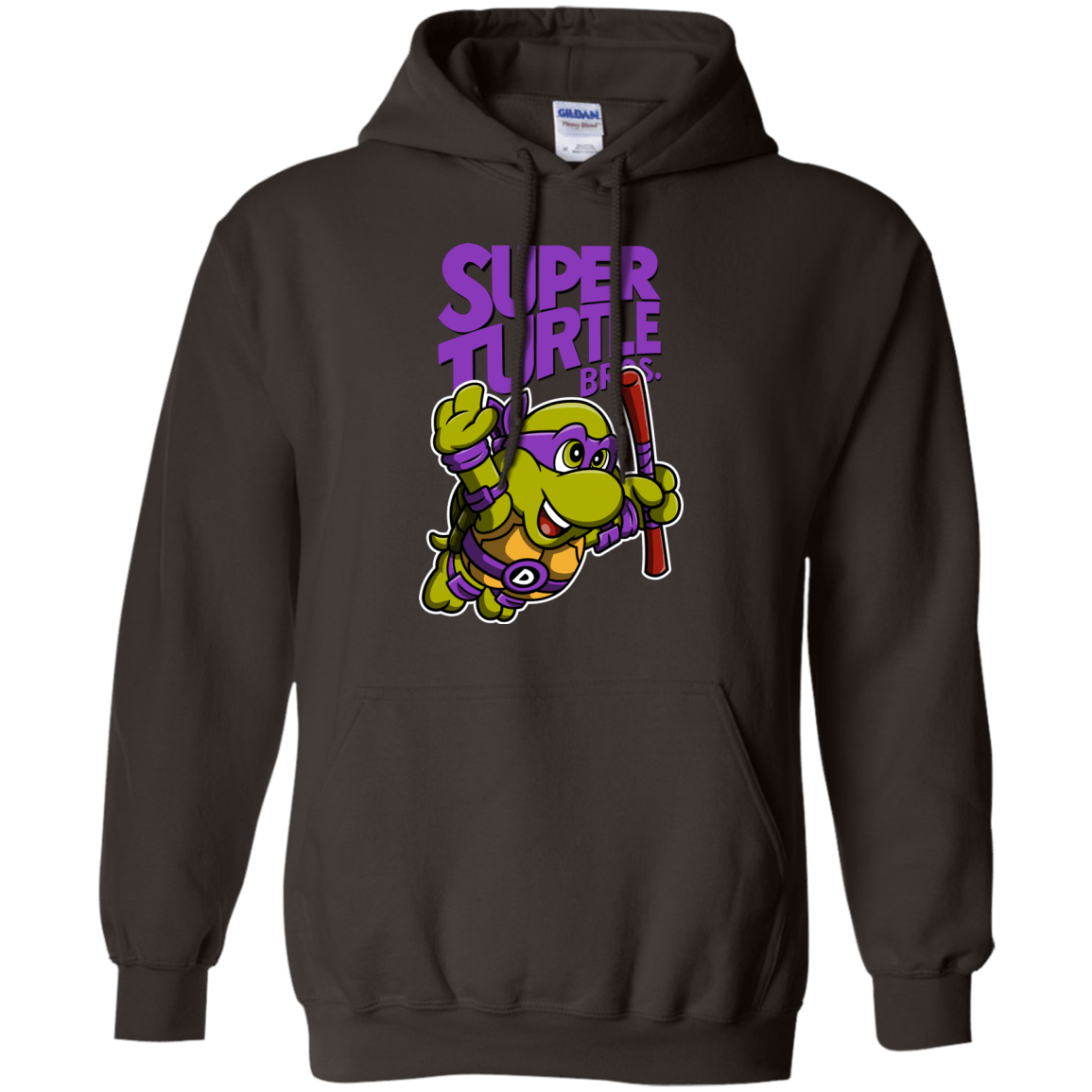 Sweatshirts Dark Chocolate / Small Super Turtle Bros Donnie Pullover Hoodie