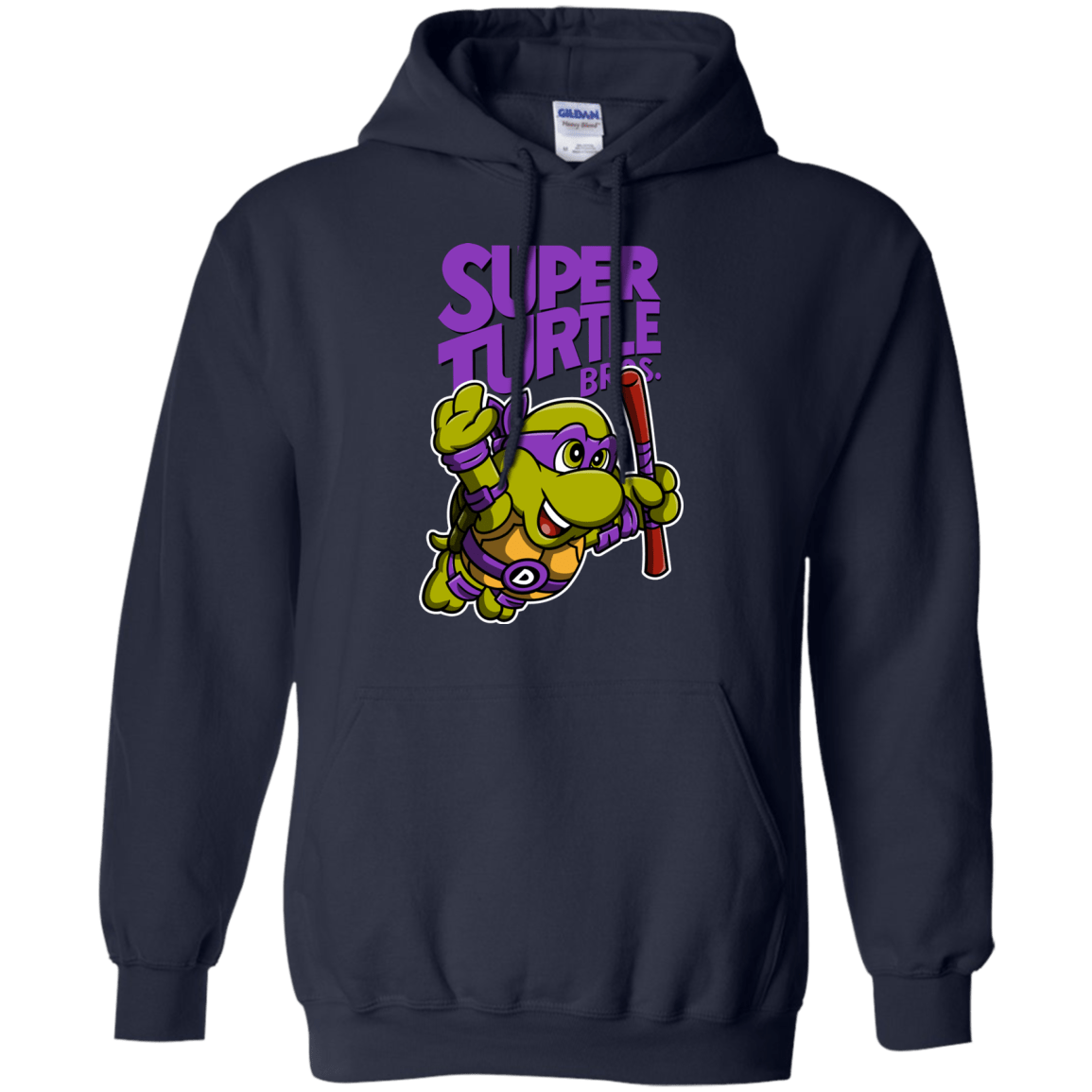 Sweatshirts Navy / Small Super Turtle Bros Donnie Pullover Hoodie