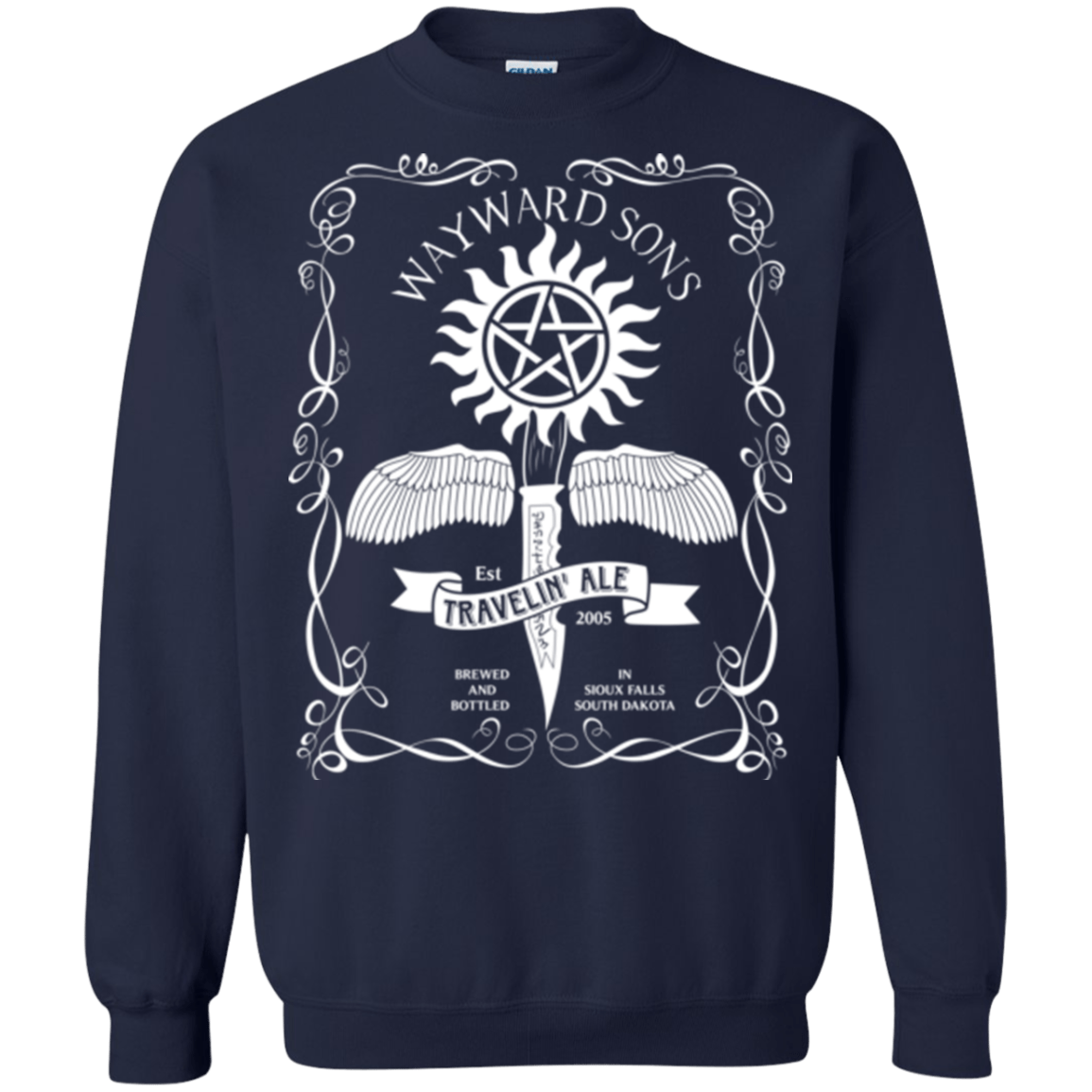 Sweatshirts Navy / Small Supernatural 3 Crewneck Sweatshirt