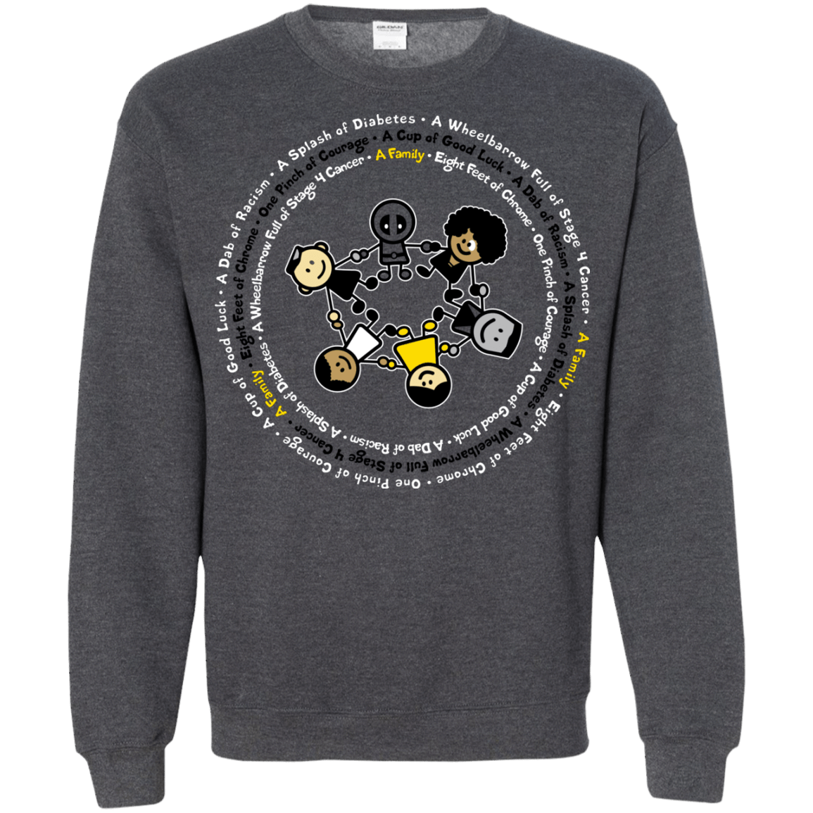 Sweatshirts Dark Heather / S Support Family Crewneck Sweatshirt