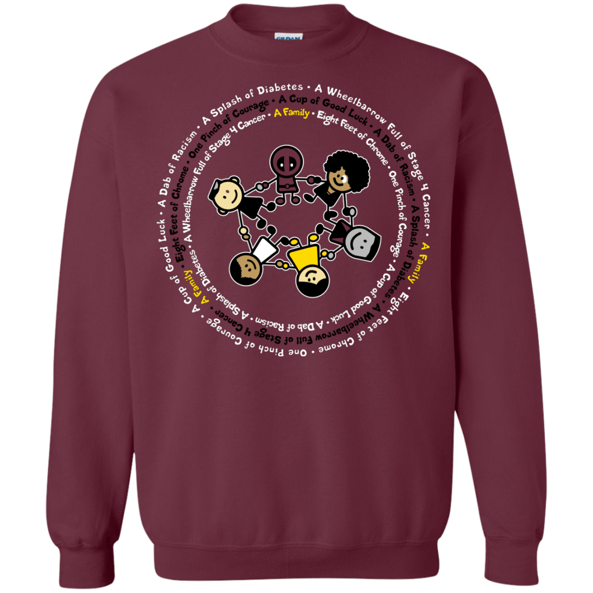 Sweatshirts Maroon / S Support Family Crewneck Sweatshirt