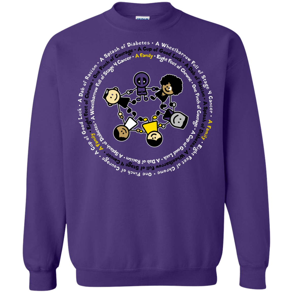 Sweatshirts Purple / S Support Family Crewneck Sweatshirt