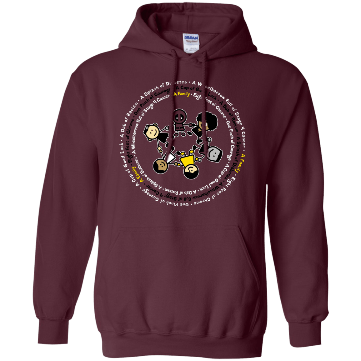 Sweatshirts Maroon / S Support Family Pullover Hoodie