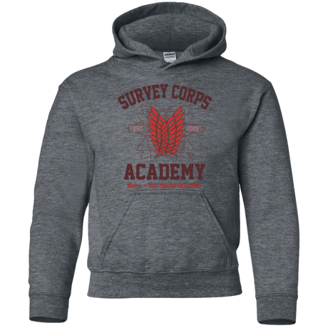 Sweatshirts Dark Heather / YS Survey Corps Academy Youth Hoodie