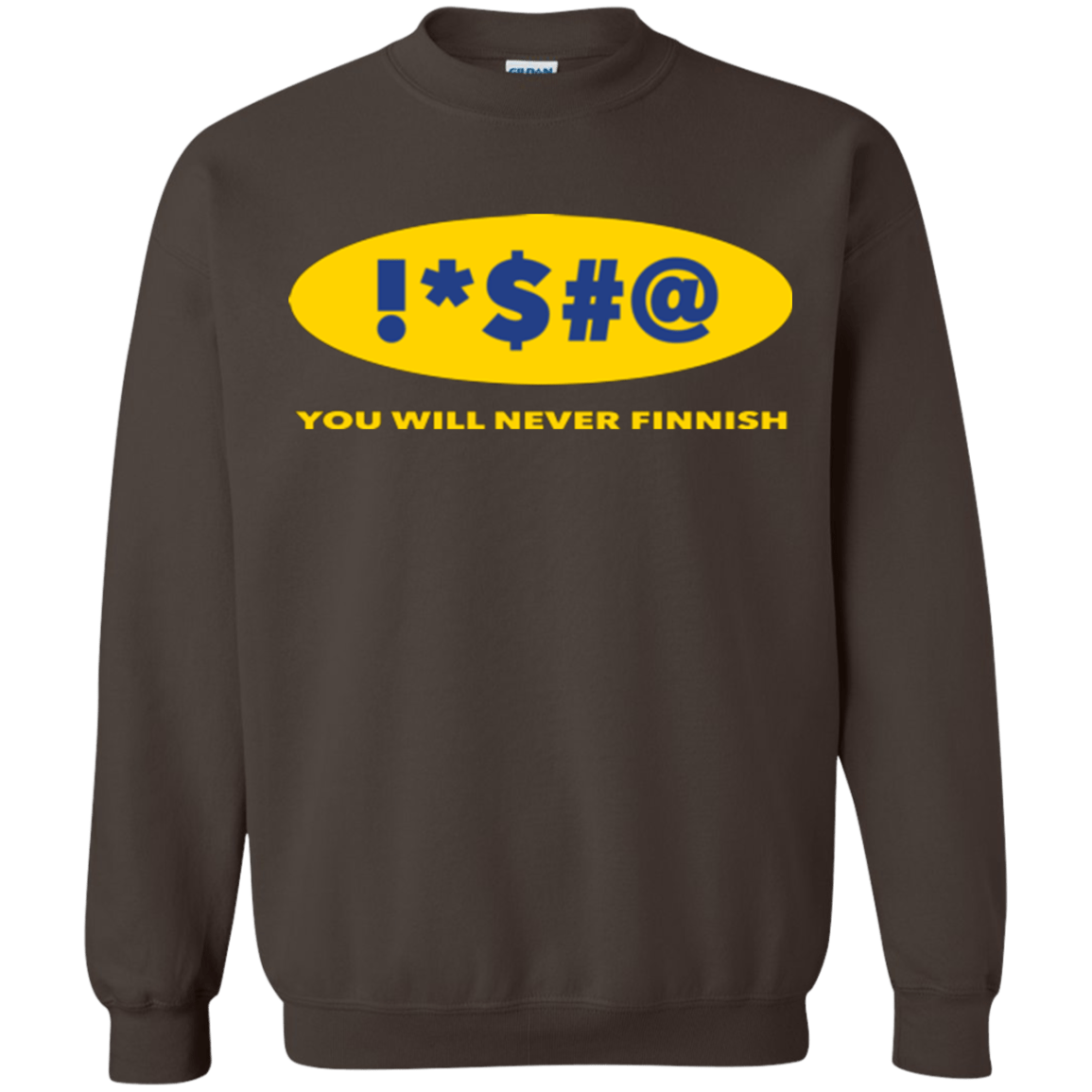 Sweatshirts Dark Chocolate / Small Swearing Never Finnish Crewneck Sweatshirt