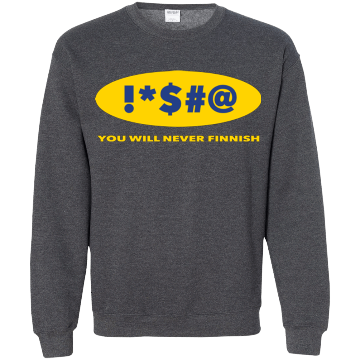 Sweatshirts Dark Heather / Small Swearing Never Finnish Crewneck Sweatshirt