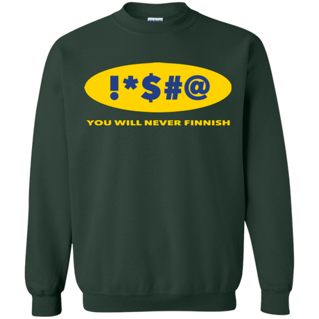 Sweatshirts Forest Green / Small Swearing Never Finnish Crewneck Sweatshirt