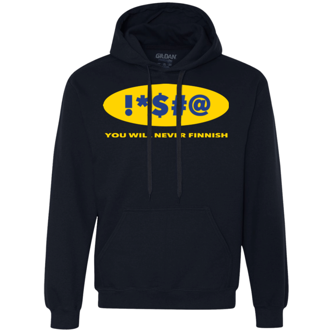 Sweatshirts Navy / Small Swearing Never Finnish Premium Fleece Hoodie