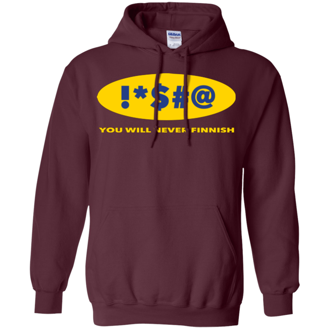 Sweatshirts Maroon / Small Swearing Never Finnish Pullover Hoodie
