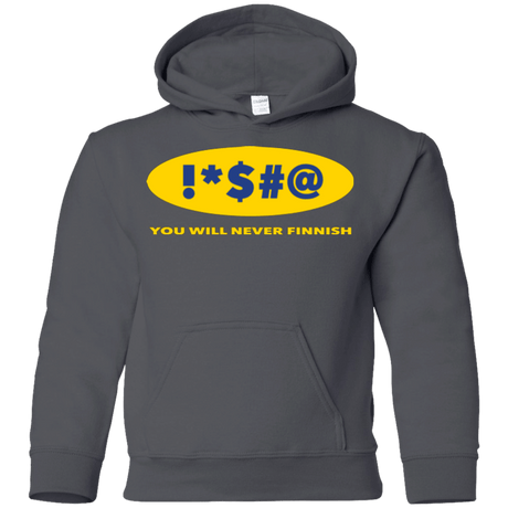 Sweatshirts Charcoal / YS Swearing Never Finnish Youth Hoodie