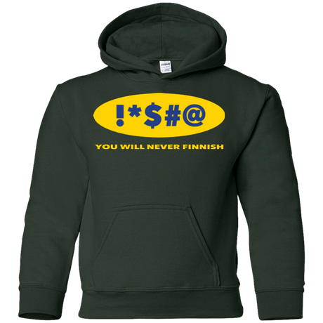Sweatshirts Forest Green / YS Swearing Never Finnish Youth Hoodie