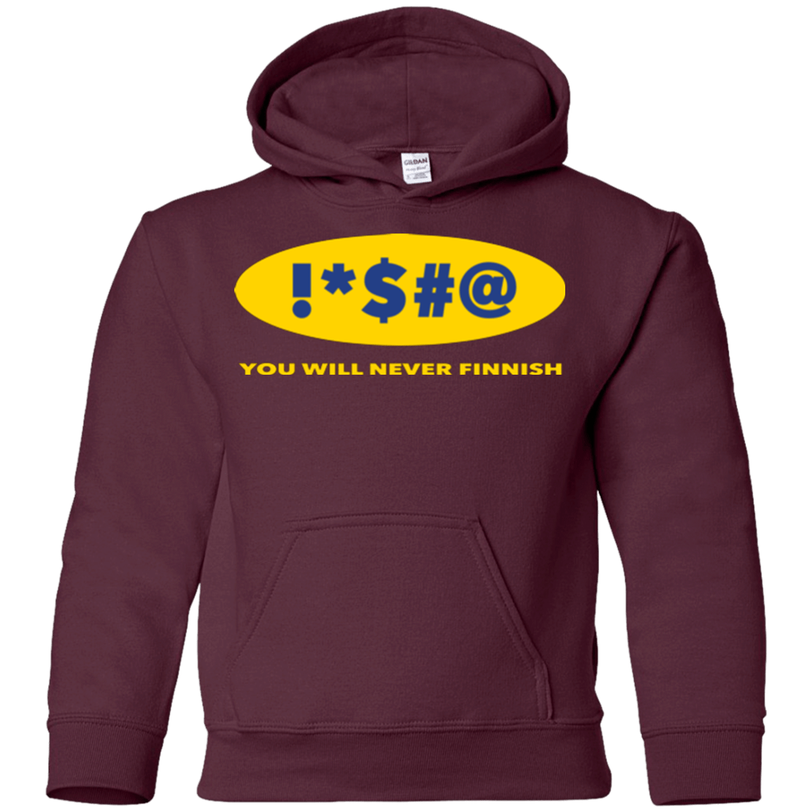 Sweatshirts Maroon / YS Swearing Never Finnish Youth Hoodie