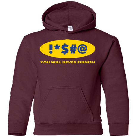 Sweatshirts Maroon / YS Swearing Never Finnish Youth Hoodie