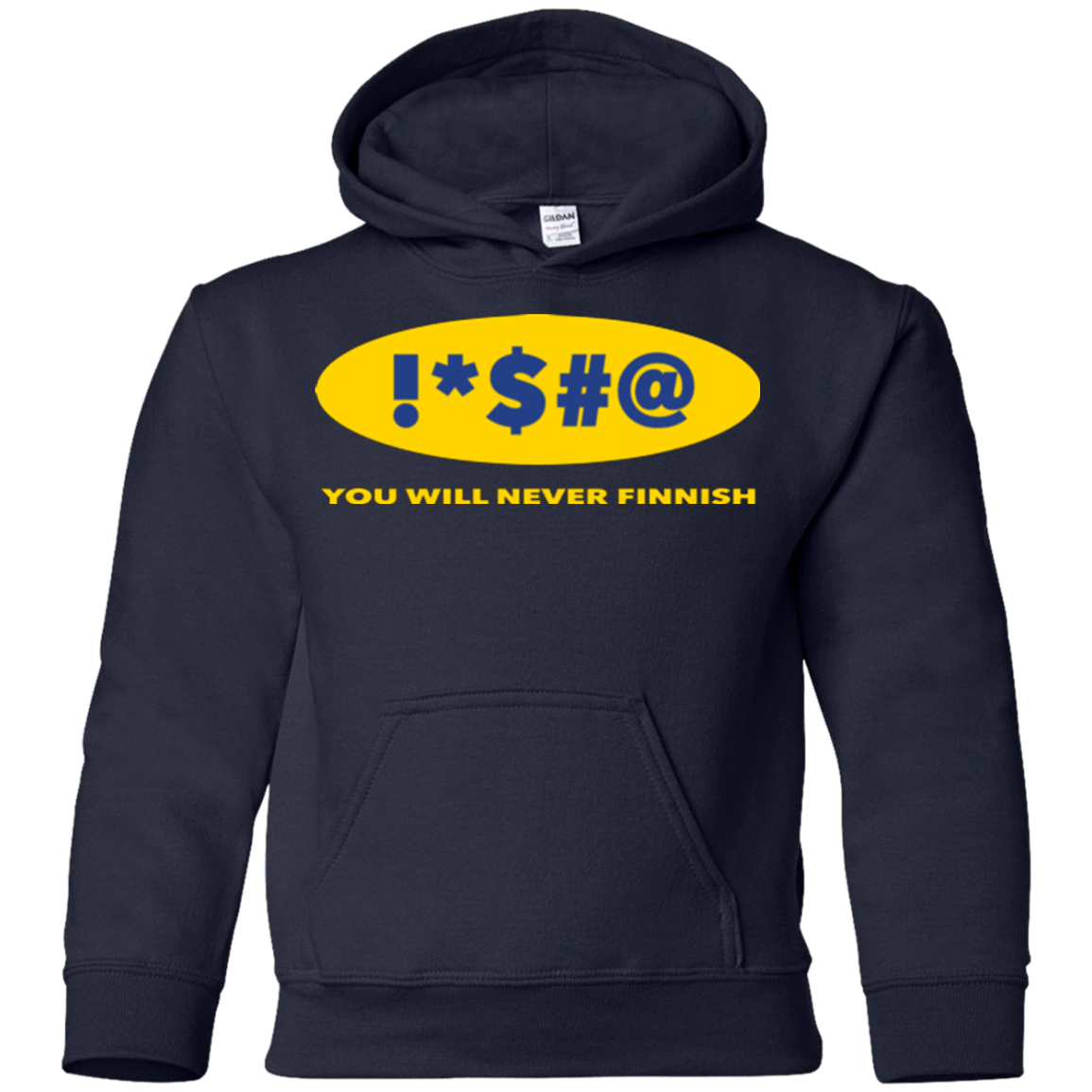 Sweatshirts Navy / YS Swearing Never Finnish Youth Hoodie