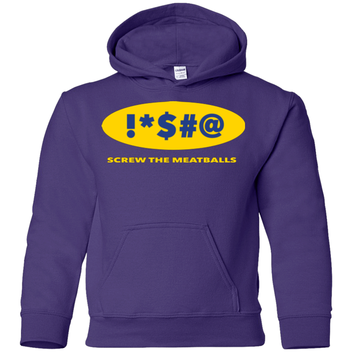 Sweatshirts Purple / YS Swearing Screw The Meatballs Youth Hoodie