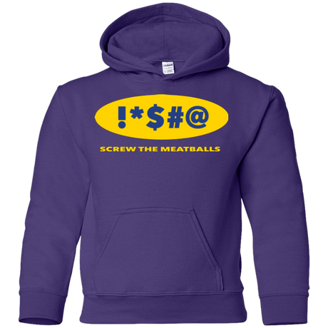 Sweatshirts Purple / YS Swearing Screw The Meatballs Youth Hoodie