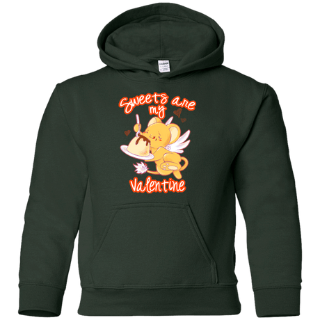 Sweatshirts Forest Green / YS Sweets are my Valentine Youth Hoodie