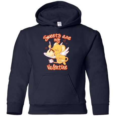 Sweatshirts Navy / YS Sweets are my Valentine Youth Hoodie