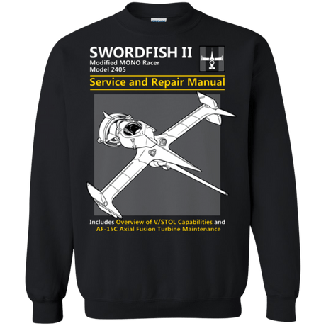 Sweatshirts Black / Small SWORDFISH SERVICE AND REPAIR MANUAL Crewneck Sweatshirt