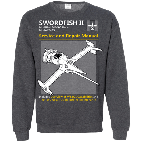 Sweatshirts Dark Heather / Small SWORDFISH SERVICE AND REPAIR MANUAL Crewneck Sweatshirt