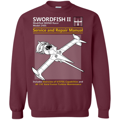 Sweatshirts Maroon / Small SWORDFISH SERVICE AND REPAIR MANUAL Crewneck Sweatshirt