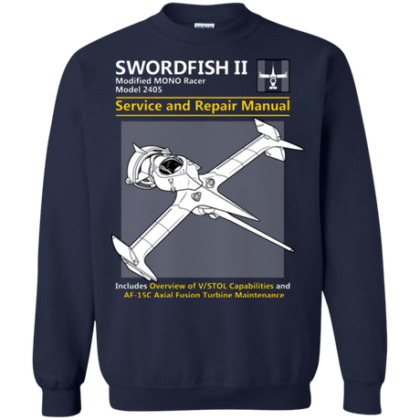 Sweatshirts Navy / Small SWORDFISH SERVICE AND REPAIR MANUAL Crewneck Sweatshirt