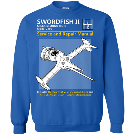 Sweatshirts Royal / Small SWORDFISH SERVICE AND REPAIR MANUAL Crewneck Sweatshirt