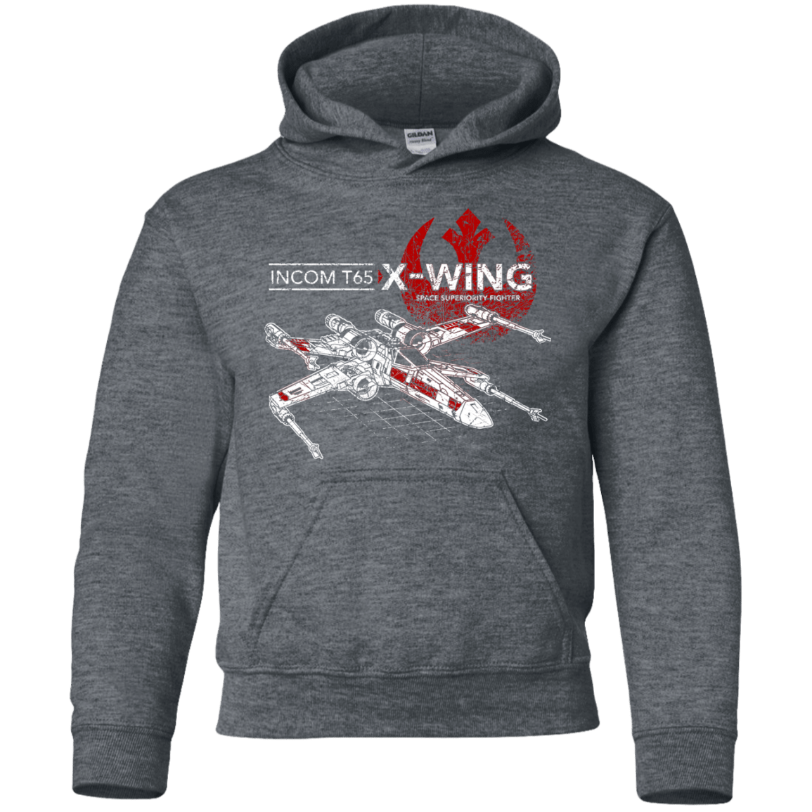Sweatshirts Dark Heather / YS T-65 X-Wing Youth Hoodie