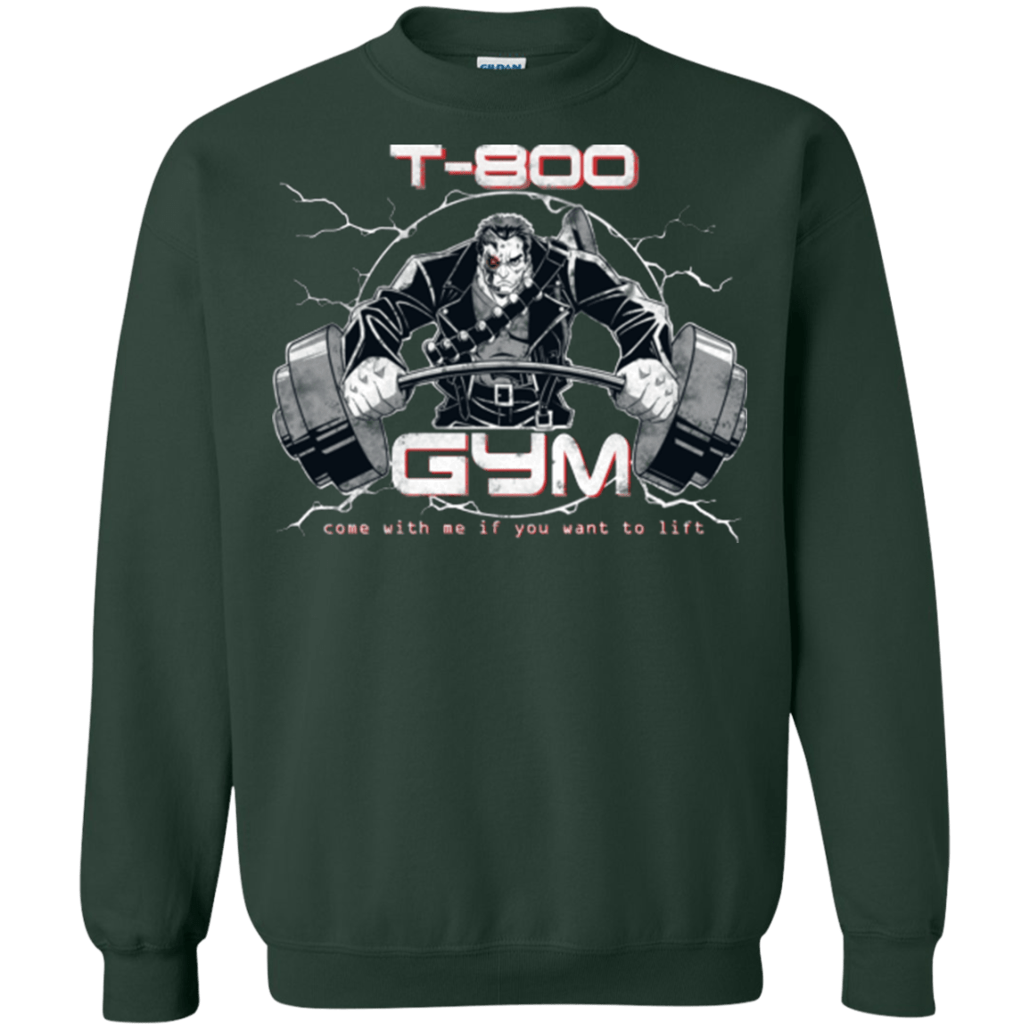 Sweatshirts Forest Green / Small T-800 gym Crewneck Sweatshirt