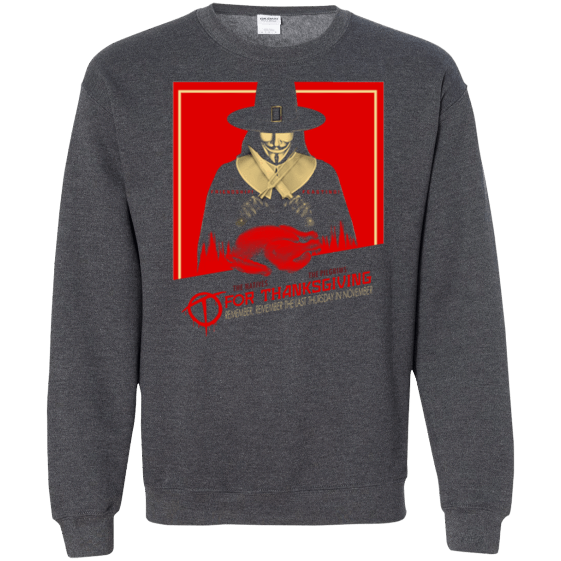 Sweatshirts Dark Heather / Small T for Thanksgiving Crewneck Sweatshirt