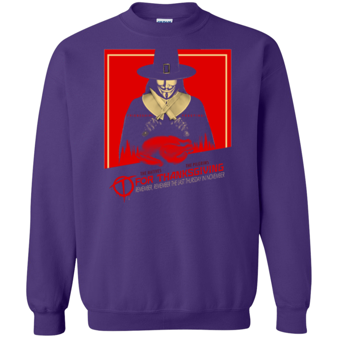 Sweatshirts Purple / Small T for Thanksgiving Crewneck Sweatshirt