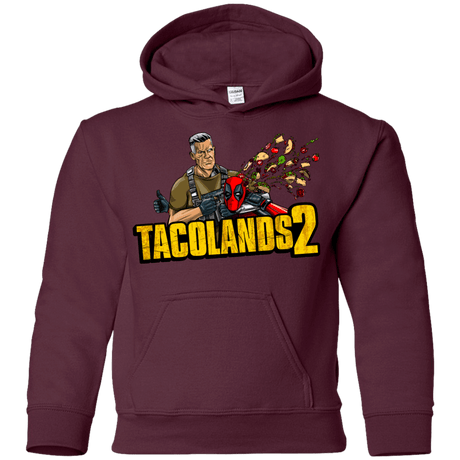 Sweatshirts Maroon / YS TACOLANDS 2 Youth Hoodie