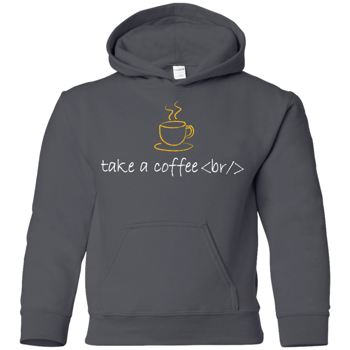 Sweatshirts Charcoal / YS Take A Coffee Break Youth Hoodie