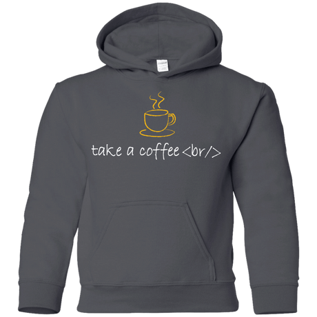 Sweatshirts Charcoal / YS Take A Coffee Break Youth Hoodie