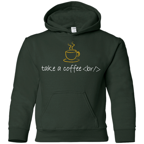 Sweatshirts Forest Green / YS Take A Coffee Break Youth Hoodie
