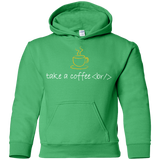 Sweatshirts Irish Green / YS Take A Coffee Break Youth Hoodie