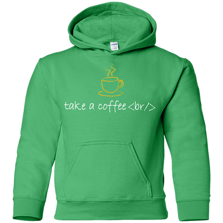 Sweatshirts Irish Green / YS Take A Coffee Break Youth Hoodie