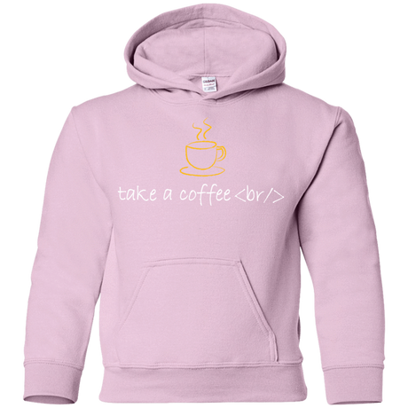 Sweatshirts Light Pink / YS Take A Coffee Break Youth Hoodie