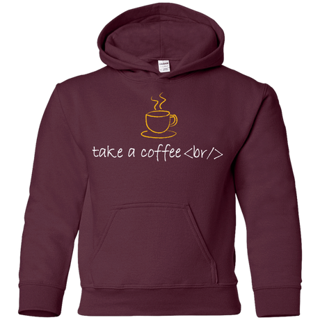 Sweatshirts Maroon / YS Take A Coffee Break Youth Hoodie