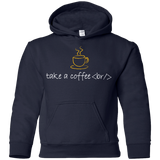 Sweatshirts Navy / YS Take A Coffee Break Youth Hoodie